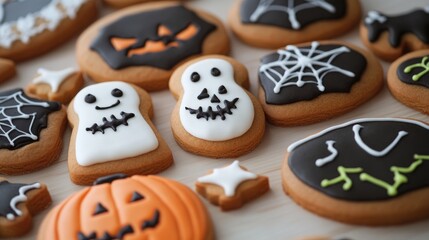 Wall Mural - Humorous Halloween themed gingerbread cookies