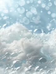 Aufkleber - The bubbly foam surface in a tranquil bath creates a soothing environment, inviting relaxation and comfort after a long day. Generative AI