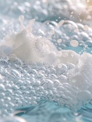 Aufkleber - Soft bubbles create a calming and inviting ambiance in a cozy bath, perfect for unwinding after a long day. Generative AI