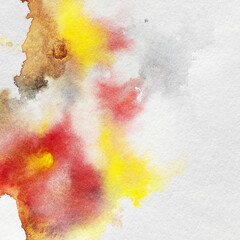 Watercolor painting background. Aquarelle texture, mixture of warm pleasant colours