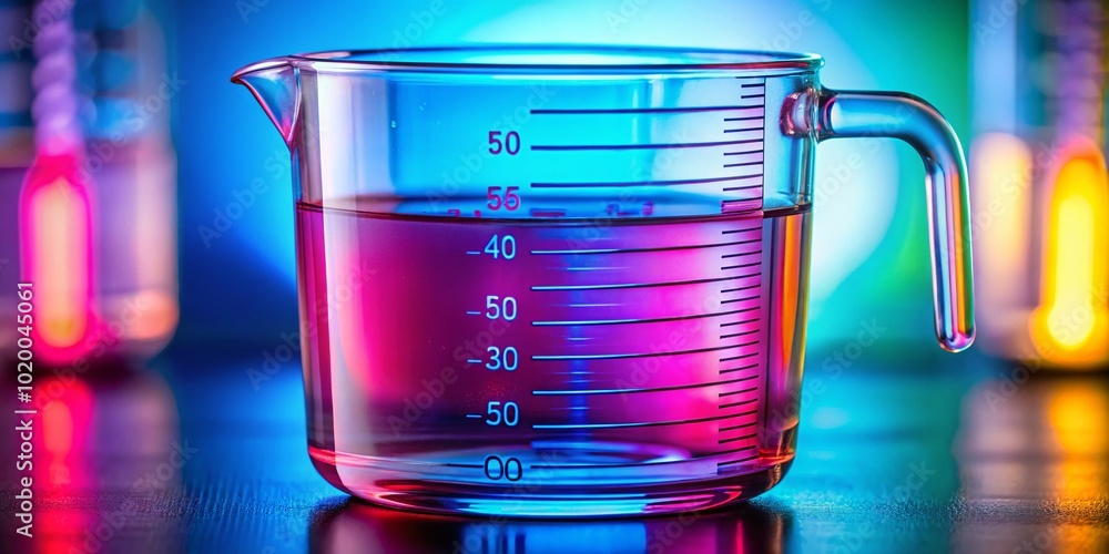 Transparent science measuring cup with clear markings for accurate ...