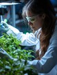 © ckybe - A dedicated agronomist analyzes plant specimens in a cutting-edge laboratory to develop innovative approaches for sustainable agriculture.