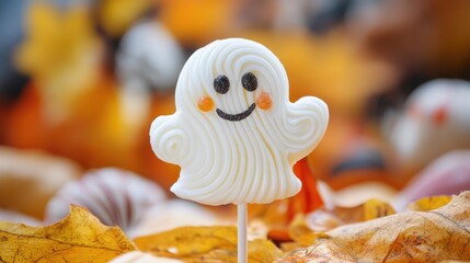 Poster - Adorable Ghost Shaped Lollipop Halloween Ornament