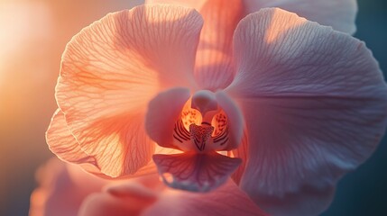 Poster - Delicate Orchid Bloom with Soft Sunset Glow