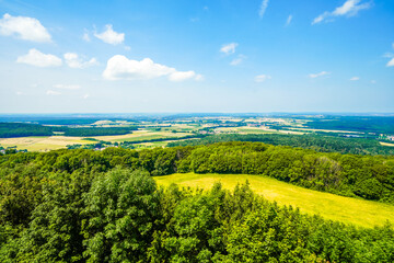 View of the green landscape near Scheßlitz.
