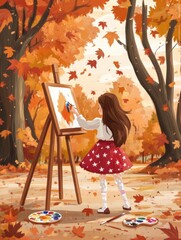 Cute little girl in autumn