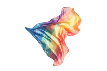 Fototapete - Colorful fabric waving gently, creating a dynamic visual effect against a transparent background.