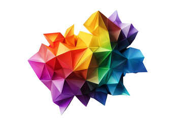 Aufkleber - Colorful geometric design featuring a vibrant burst of triangular shapes against a white background.