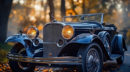 A rare vintage car model photographed in natural light, showing the details of the unique headlights and grille.