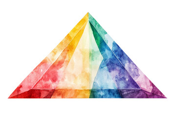 Fototapete - Rainbow Prism Triangle: Watercolor Art 