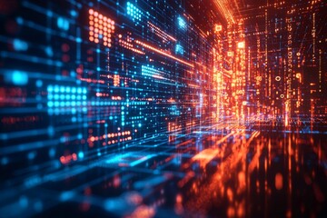 Digital Technology background of data and network