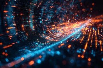 Digital Technology background of data and network
