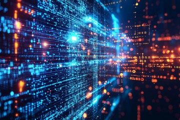 Digital Technology background of data and network