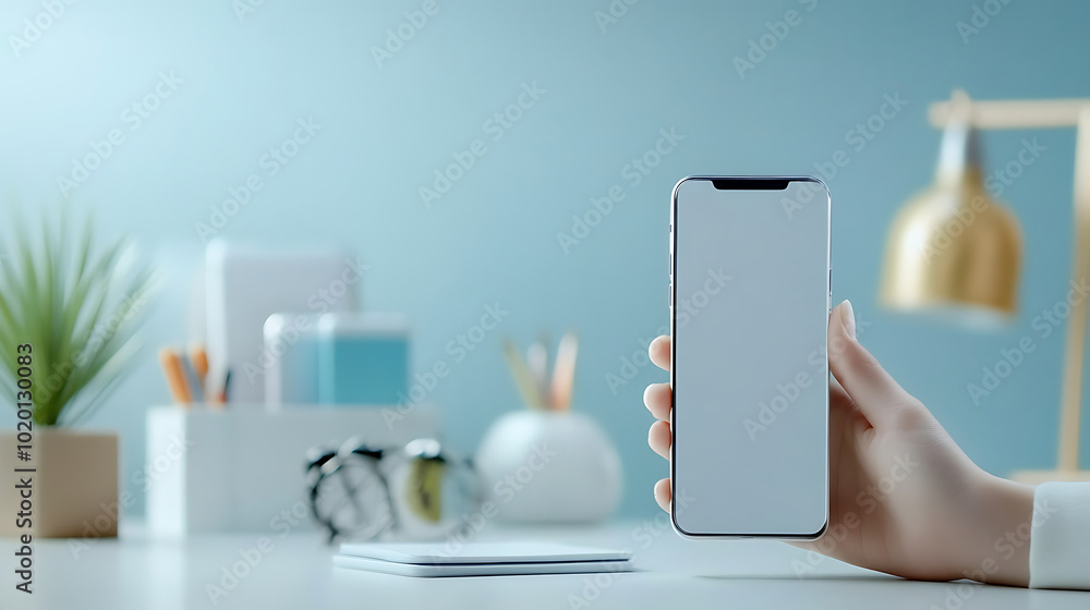 3d task management todo check list with mobile phone holding hand ...
