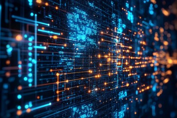 Digital Technology background of data and network