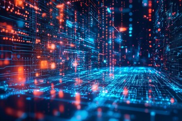 Digital Technology background of data and network