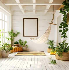 Hammock Relaxation in a Cozy Cabin