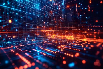 Digital Technology background of data and network