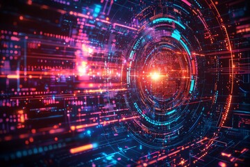 Digital Technology background of data and network
