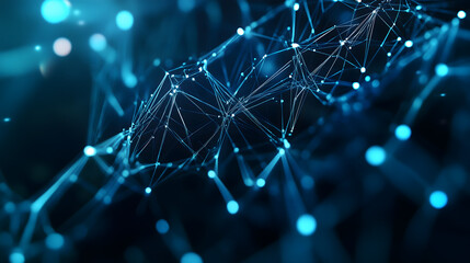 Wall Mural - global network. blockchain. 3d illustration. neural networks and artificial intelligence. abstract
