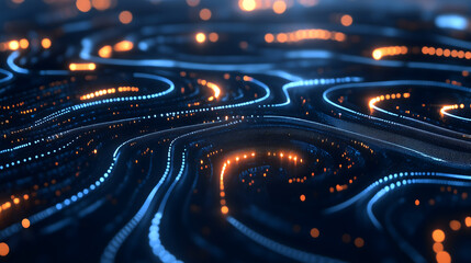 Wall Mural - global network. blockchain. 3d illustration. neural networks and artificial intelligence. abstract