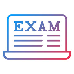 Wall Mural - Online Exam Icon Style