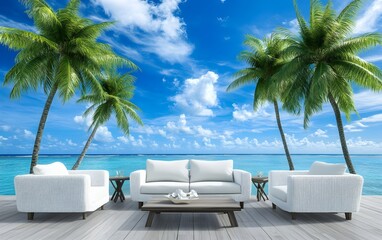 Relaxing Tropical Patio Furniture With Ocean View