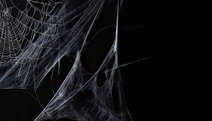 Intricate and Delicate Spider’s Web on a Dark Background Showcasing Nature’s Craftsmanship and Beauty