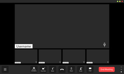 Wall Mural - a digital meeting platform interface showcasing user interaction during a virtual gathering