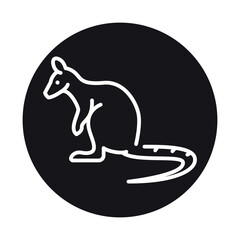 Wall Mural - Wallabies black line illustration. Animals of Australia.