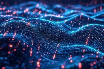 Digital Technology background of data and network created with Generative AI
