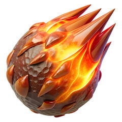 Wall Mural - a glowing meteor with a tail of red hot flames 3d render icons in cartoon plastic style minimal isol