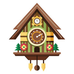 Germany cuckoo clock vector illustration isolated on a white background