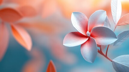 Plumeria against a softly blurred backdrop Frangipani flower with a soft focus background