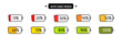 © Yuni25 - set of battery charge indicator progress with hand drawn concept. vector