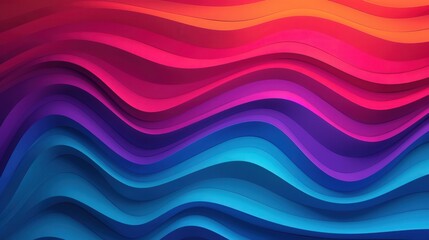 Wall Mural - dynamic wave interplay, vivid gradient hues, immersive 3d backdrop, fluid abstract design, captivati