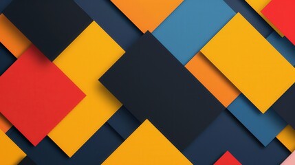 Wall Mural - vibrant geometric harmony, a striking composition featuring bold shapes and primary colors, emphasiz
