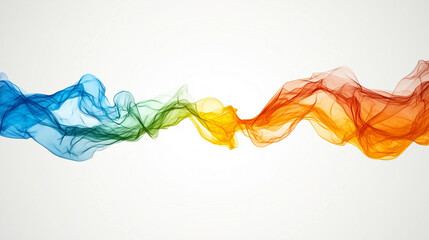 Aufkleber - Colorful flowing abstract waves create vibrant representation of creativity and ideas. smooth transitions between blue, green, yellow, and orange evoke sense of dynamic movement and inspiration