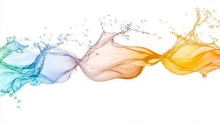 Aufkleber - Flowing water in vibrant colors creates dynamic and abstract representation of creativity and ideas. smooth transitions between hues evoke sense of movement and inspiration