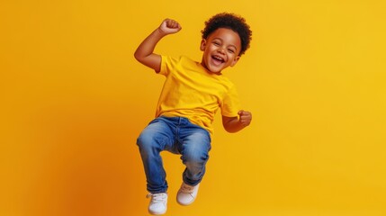 Wall Mural - The Joyful Boy Jumping