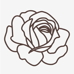Aufkleber - Decorative rose bud Hand drawn sketch. Tattoo element design. Icon template. Vector illustration.