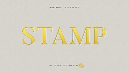 Deboss text effect, gold letter press text style on paper