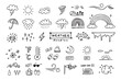 © Yanka - Weather Doodle sketch icons cartoon line hand drawn illustration for concept design. Kids cute style