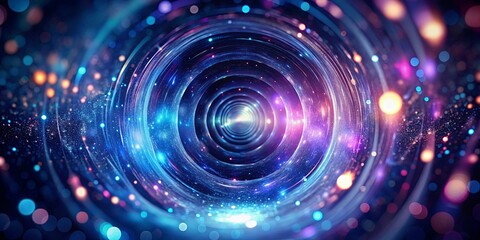 Wall Mural - A swirling nebula of vibrant colors, illuminated by celestial sparkles, forming an ethereal cosmic gateway into the unknown.