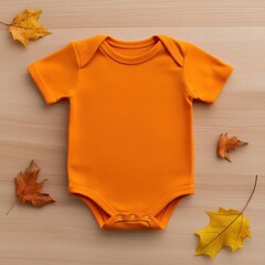 Blank baby bodysuit with eerie full moon and howling wolves, dark Halloween mockup