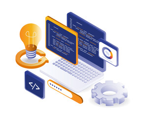 Wall Mural - creative idea programming language to create web applications