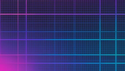 Wall Mural - vaporwave grids Retro Style landscape with grid background