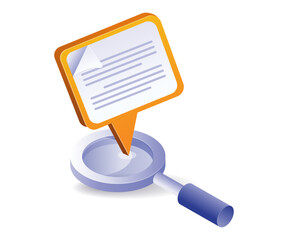 Wall Mural - magnifying glass with information data isometric illustration