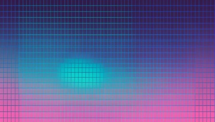 Wall Mural - vaporwave grids Retro Style landscape with grid background