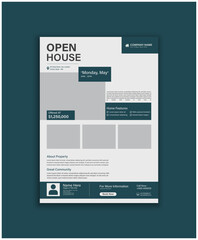 Wall Mural - Modern Open House Real Estate Flyer Design. flyer advertising an open house for a modern house